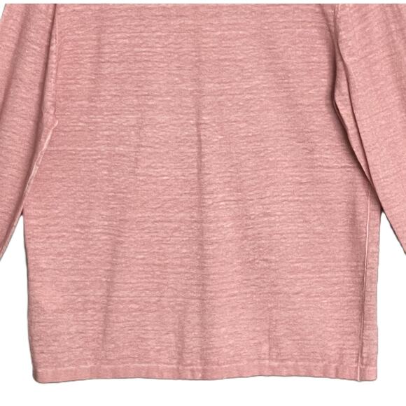 Michael Kors T-Shirt Men's Large Long Sleeve Crew Neck Linen Dusty Rose NEW - Picture 8 of 14